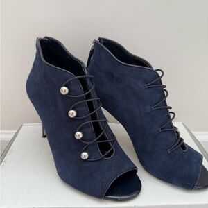 White House Black Market Navy Ankle Booties